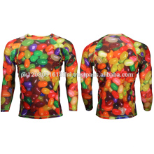 jelly bean printed custom made compression gym style wear rash guard